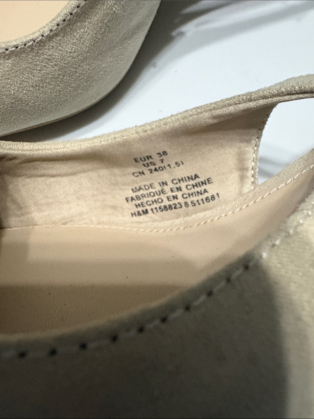 H&M Neutral Beige Pointed-Toe Slingback Flats - Picture 4 of 6